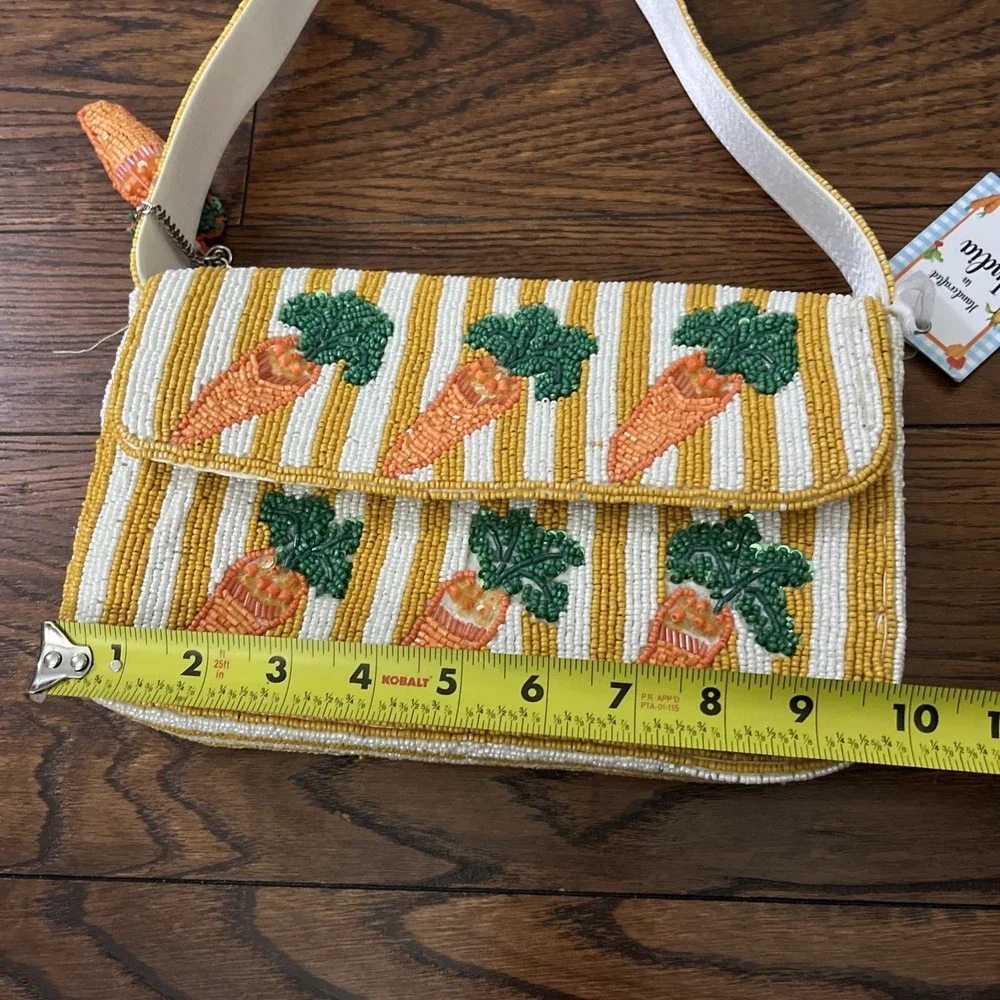 New Release Handcrafted in India Carrot Spring Vegetable Beaded Bag Viral TikTok